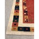 Etniczny dywan ręcznie tkany perski Gabbeh Nomad Life Iran 100% wełna gruby 200x200cm tkany przez Nomadów
