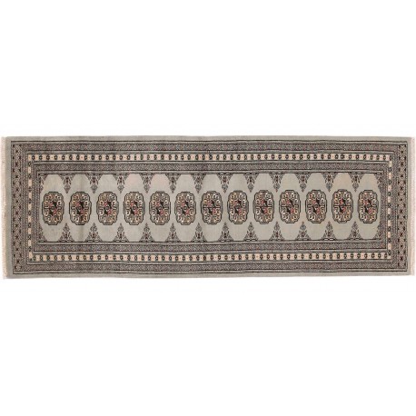 Chodnik Buchara dywan ręcznie tkany z Pakistanu 100% wełna szary ok 60x180cm