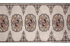 Oryginalny dywan Buchara z Pakistanu 100% wełna 60x180cm szary