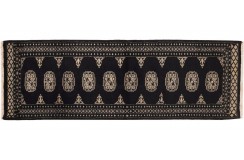 Chodnik Buchara dywan ręcznie tkany z Pakistanu 100% wełna czarny ok 60x190cm