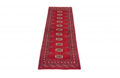 Oryginalny dywan Buchara z Pakistanu 100% wełna 60x180cm czerwony