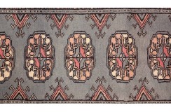 Oryginalny dywan Buchara z Pakistanu 100% wełna 60x180cm szary