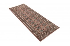 Oryginalny dywan Buchara z Pakistanu 100% wełna 70x200cm brązowy