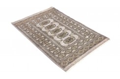 Oryginalny dywan Buchara z Pakistanu 100% wełna 80x120cm szary
