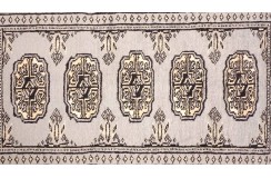 Oryginalny dywan Buchara z Pakistanu 100% wełna 80x120cm szary