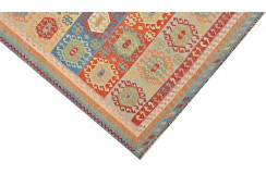 Etniczny kilim szary z Afganistanu dzieło Chobi nomadyczny 300x400cm