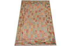 Etniczny kilim szary z Afganistanu dzieło Chobi nomadyczny 300x400cm
