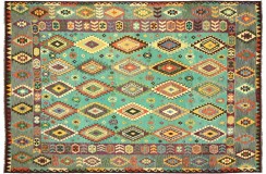 Kolorowy dywan kilim Maimana 300x400cm z Afganistanu 100% wełna dwustronny rustykalny