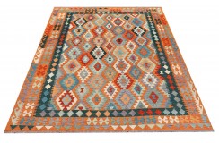 Etniczny kilim szary z Afganistanu dzieło Chobi nomadyczny 250x300cm