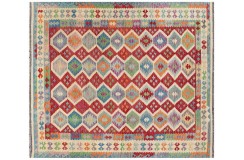 Kolorowy dywan kilim Maimana 250x300cm z Afganistanu 100% wełna dwustronny rustykalny