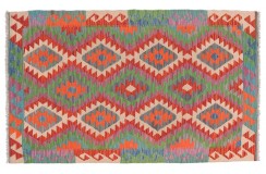 Kolorowy dywan kilim Old Style 100x160cm z Afganistanu 100% wełna dwustronny rustykalny