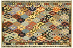 Kolorowy dywan kilim Old Style 250x350cm z Afganistanu 100% wełna dwustronny rustykalny