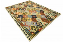 Etniczny kilim szary z Afganistanu dzieło Chobi nomadyczny 250x350cm