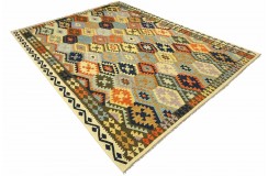 Etniczny kilim szary z Afganistanu dzieło Chobi nomadyczny 250x350cm