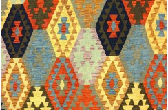 Etniczny kilim szary z Afganistanu dzieło Chobi nomadyczny 250x350cm