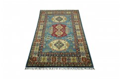 Królewska niebieski dywan Kazak tkany ręcznie przez Nomadów 150x230cm