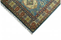 Królewska niebieski dywan Kazak tkany ręcznie przez Nomadów 150x230cm