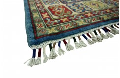 Królewska niebieski dywan Kazak tkany ręcznie przez Nomadów 150x230cm