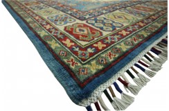 Królewska niebieski dywan Kazak tkany ręcznie przez Nomadów 150x230cm