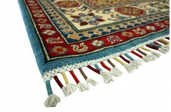 Królewska niebieski dywan Kazak tkany ręcznie przez Nomadów 170x220cm