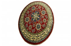 Królewska czerwień dywan Kazak tkany ręcznie przez Nomadów okrąg 180x180