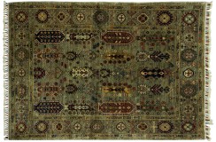 Dywan Ziegler Khorjin Arijana Classic Shabargan 100% wełna kamienowana ręcznie tkany luksusowy 120x170cm kolorowy w kwiaty
