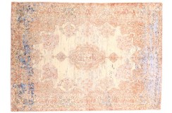 Niezwykły dywan wełna + jedwab z Nepalu do nowoczesnego salonu 140x200cm luksusowy wzór vintage