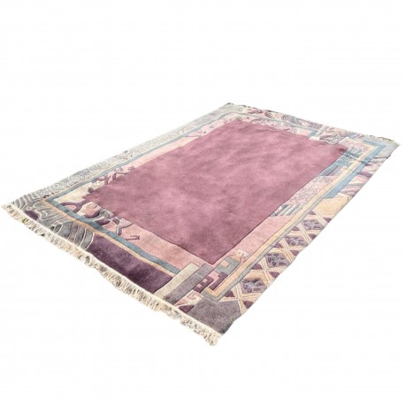 Fioletowy elegancki dywan ręcznie tkany oryginalny Nepal Original Indie ok 200x300cm 100% wełna