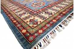 Królewska niebieski dywan Kazak tkany ręcznie przez Nomadów 150x200cm