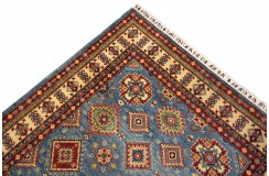 Królewska niebieski dywan Kazak tkany ręcznie przez Nomadów 150x200cm