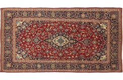 Oryginalny bogaty perski ręcznie tkany dywan Ardekan - Keszan z Iranu 100% wełniany ok 200x330cm czerwony