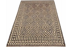 Etniczny kilim szary z Afganistanu dzieło Chobi nomadyczny 180x270cm
