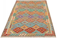 Etniczny kilim szary z Afganistanu dzieło Waziri nomadyczny 170x250cm