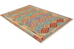 Etniczny kilim szary z Afganistanu dzieło Waziri nomadyczny 170x250cm