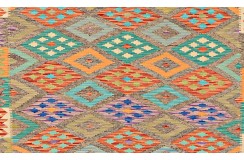 Etniczny kilim szary z Afganistanu dzieło Waziri nomadyczny 170x250cm