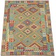 Kolorowy dywan kilim Waziri 180x240cm z Afganistanu 100% wełna dwustronny rustykalny