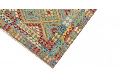 Etniczny kilim szary z Afganistanu dzieło Waziri nomadyczny 180x240cm