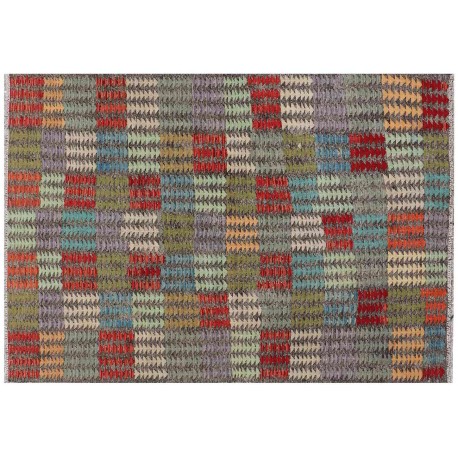 Kolorowy dywan kilim Waziri 170x250cm z Afganistanu 100% wełna dwustronny rustykalny