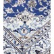 Nain 12lah Kashmiri gęsto ręcznie tkany dywan z Iranu wełna + jedwab ok 150x200cm niebieski majestatyczny