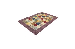 Vintage perski dywan patchwork z wełny 160x240cm ręczny kilim