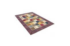 Vintage perski dywan patchwork z wełny 160x240cm ręczny kilim