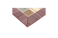 Vintage perski dywan patchwork z wełny 160x240cm ręczny kilim
