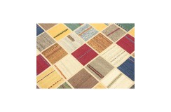Vintage perski dywan patchwork z wełny 160x240cm ręczny kilim