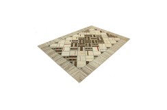 Vintage perski dywan patchwork z wełny 170x240cm ręczny kilim