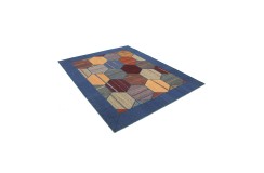 Vintage perski dywan patchwork z wełny 160x230cm ręczny kilim