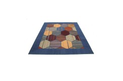 Vintage perski dywan patchwork z wełny 160x230cm ręczny kilim