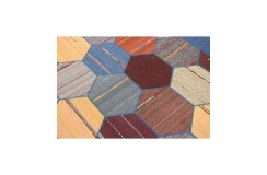 Vintage perski dywan patchwork z wełny 160x230cm ręczny kilim