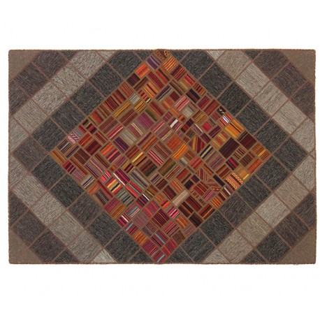 Dywan Kilim podszywany Vintage Patchwork, kolorowy geometryczny 160x230cm Iran