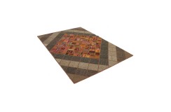 Vintage perski dywan patchwork z wełny 160x230cm ręczny kilim