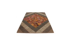 Vintage perski dywan patchwork z wełny 160x230cm ręczny kilim